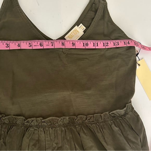 Nation Green Seaweed 100%Cotton Hannah Tiered Sleeveless Ruffle Sundress NWT XS - Picture 14 of 15